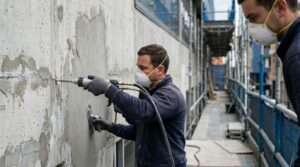 Concrete repair work on damaged driveway in Melbourne residential property