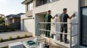 solid plastering and acrylic rendering transformation Melbourne