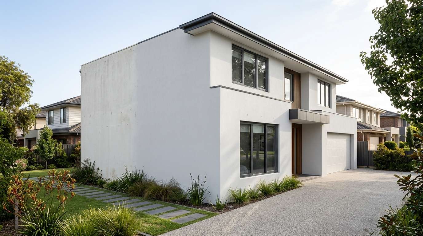 Professional wall resurfacing Melbourne services restoring exterior residential home walls with smooth finish
