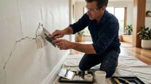 Professional plaster wall repair improving property appearance