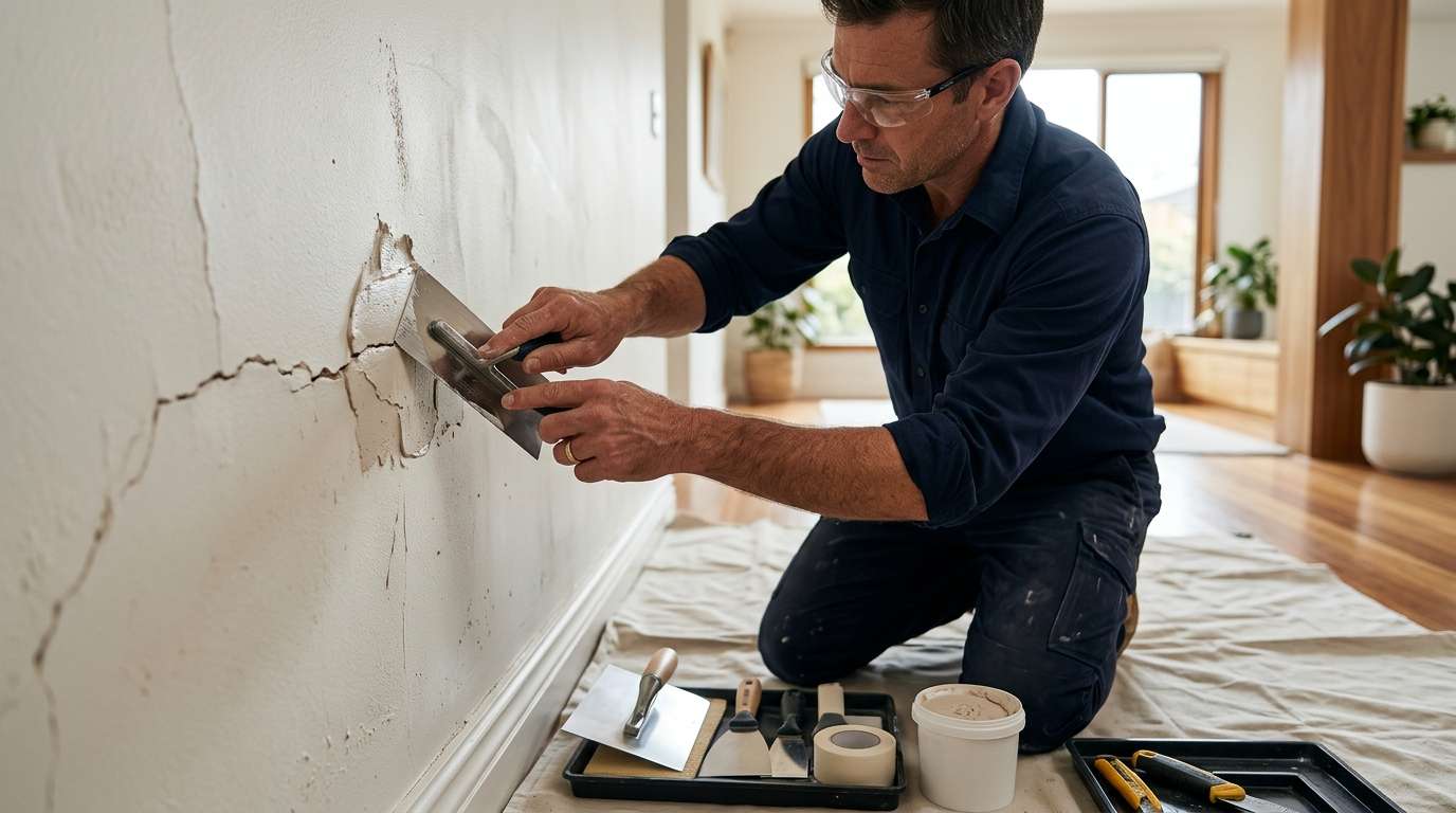 Professional plaster wall repair improving property appearance