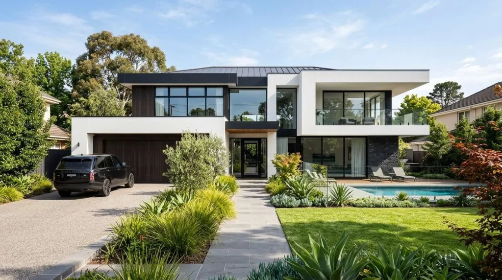 Contemporary acrylic rendered home in a Melbourne suburb